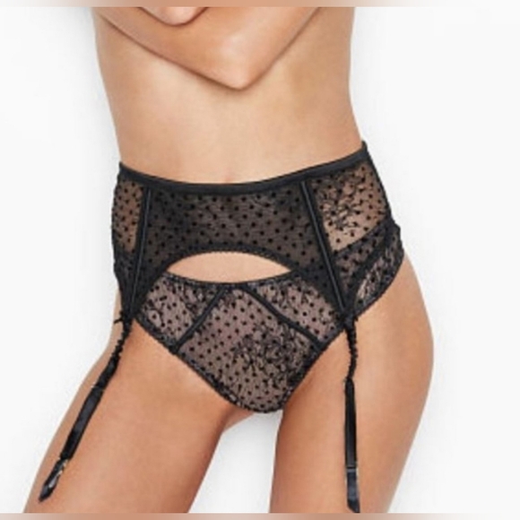 Victoria's Secret VS Luxe Lingerie Polka Dot Garter Belt Size XS/S NWT - Picture 1 of 8